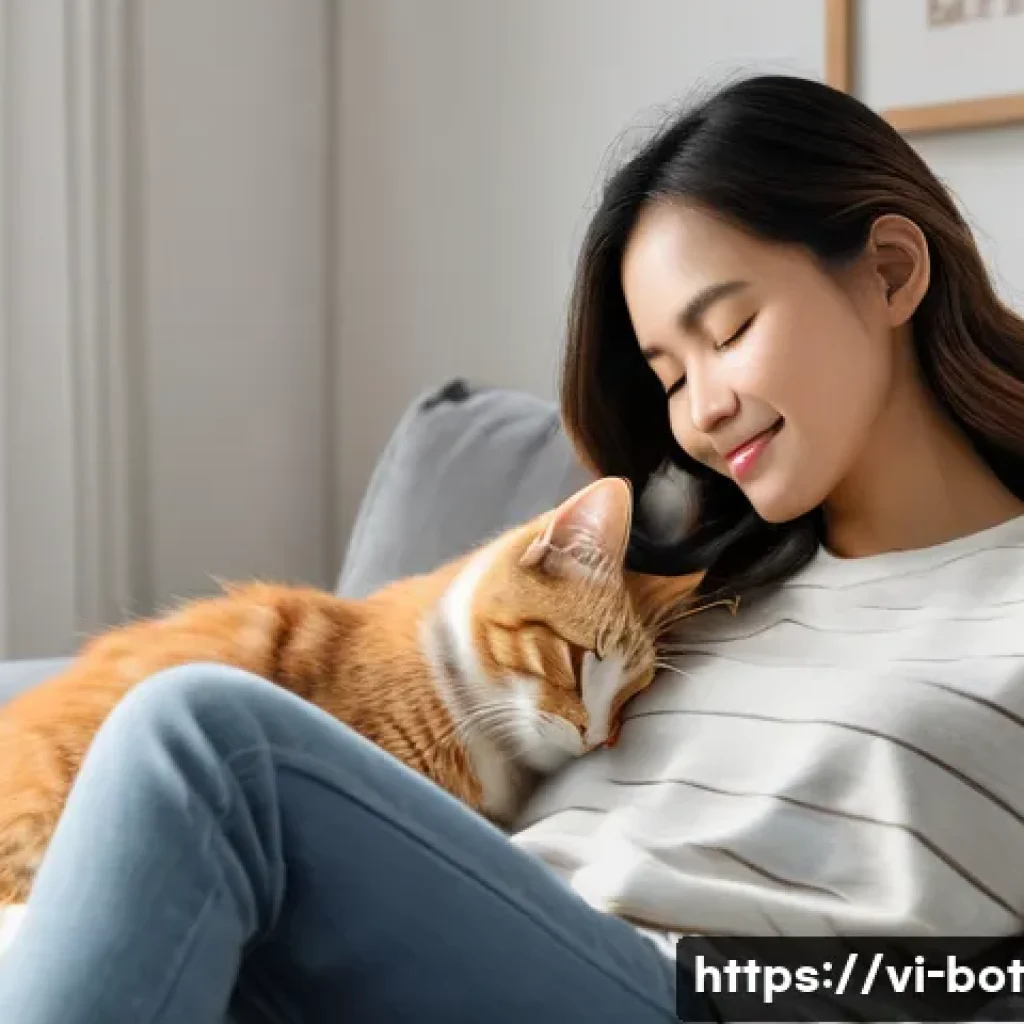 반려로봇과 반려동물의 차이점 - **Prompt 1: The Comfort of a Traditional Pet**
"A cozy and warmly lit living room in a modern Vi...